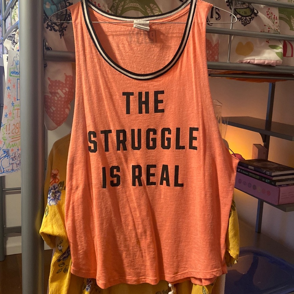 Pink by Victorias secret muscle gym shirt